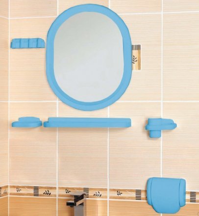 Зеркальный набор д/ванной комнаты АЛЕНА-2002 голубой