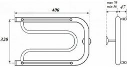 Полотенцесушитель водяной Фокстрот 320х400 DMT, хром